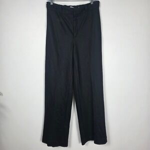 New Banana Republic Sz 8  Black Wide Leg Elastic Waist Dressy‎ Pants Wool